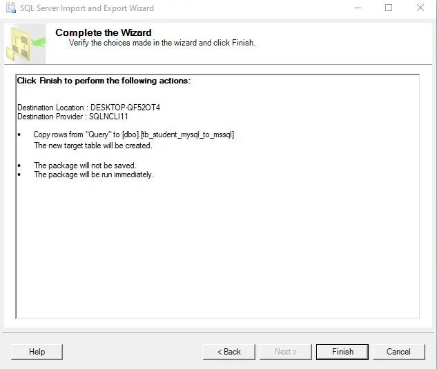copier des données d’une base de données à une autre - assistant complet dans le serveur mssql