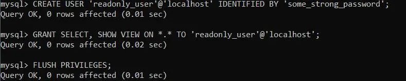 display the user’s authorized privileges