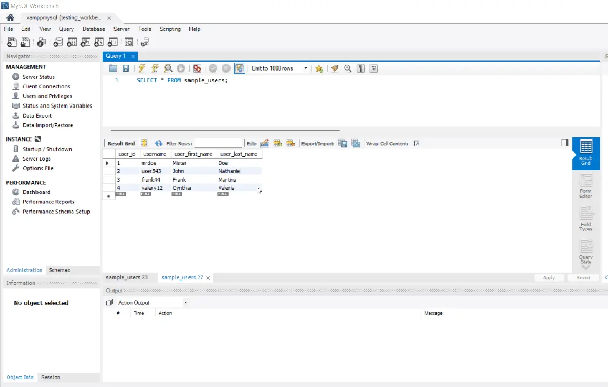 Exécution d’une requête de mise à jour dans MySQL Workbench 8.0 Community Edition