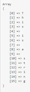 在 PHP 中使用 str_split 函式將字串轉換為陣列 1