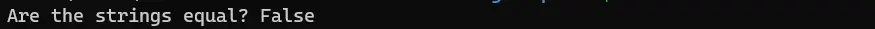 기본 문자열 동등성 검사 - 동등 연산자