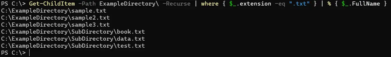 在 PowerShell 中获取文件的完整路径 - 输出 3