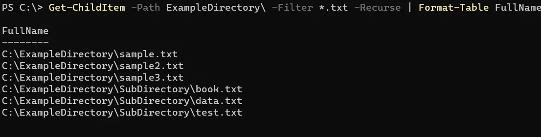 在 PowerShell 中获取文件的完整路径 - 输出 5