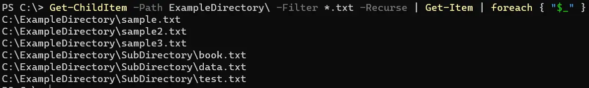 在 PowerShell 中获取文件的完整路径 - 输出 7