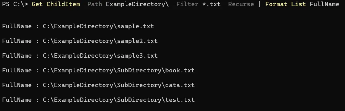 在 PowerShell 中获取文件的完整路径 - 输出 9