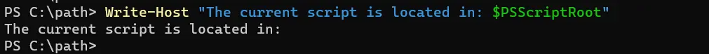 obtenir l’emplacement actuel du script powershell - sortie 2