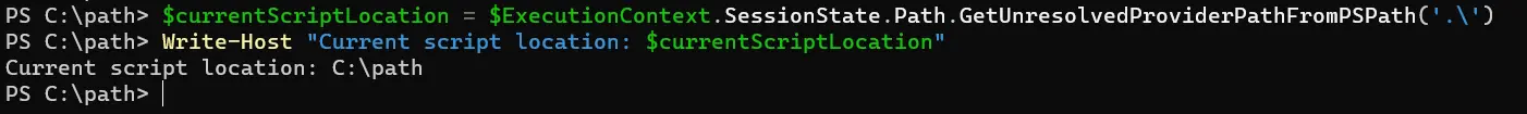 obtenir l’emplacement actuel du script powershell - sortie 3