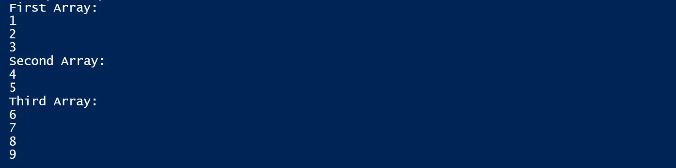 PowerShell で@()を使用した空の配列の配列