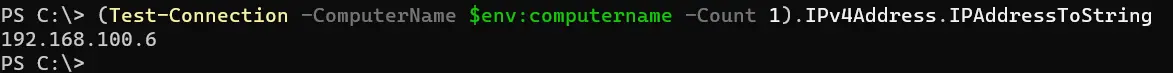 powershell obtener dirección ip - salida 7
