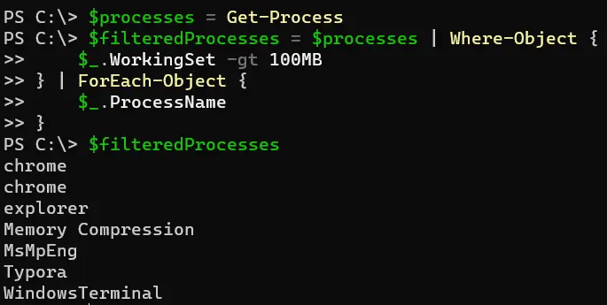 powershell mehrzeilige Anweisung - Ausgabe 4