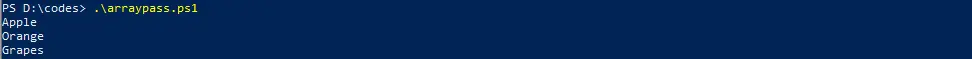 将数组传递给 PowerShell 函数