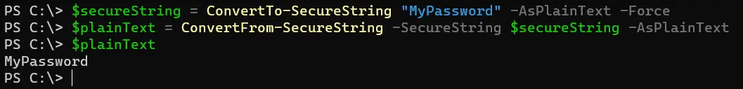 PowerShell の SecureString をプレーンテキストに - 出力 2