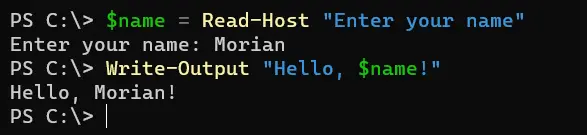 在 PowerShell 中提示用户输入 - 输出 2