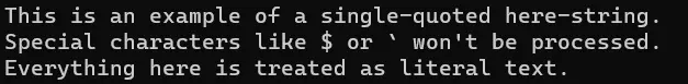usar o símbolo @ no powershell - saída 4