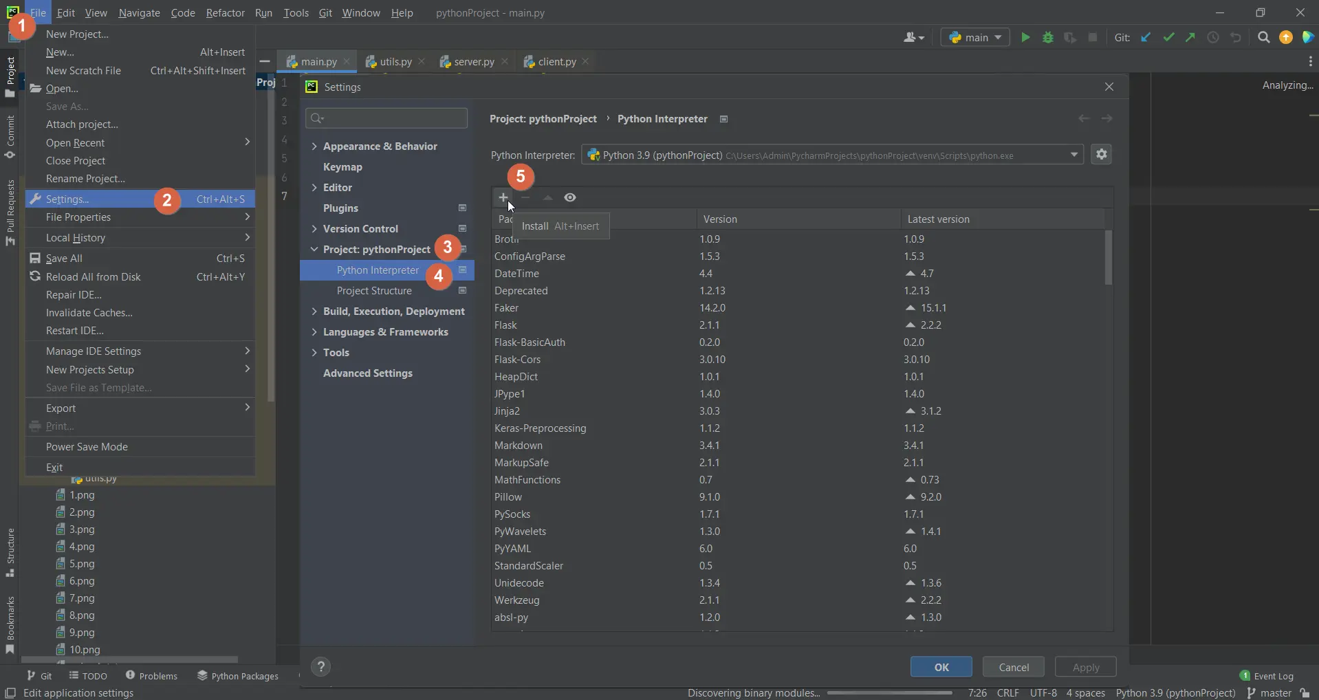 pycharm 1에 pandas 설치