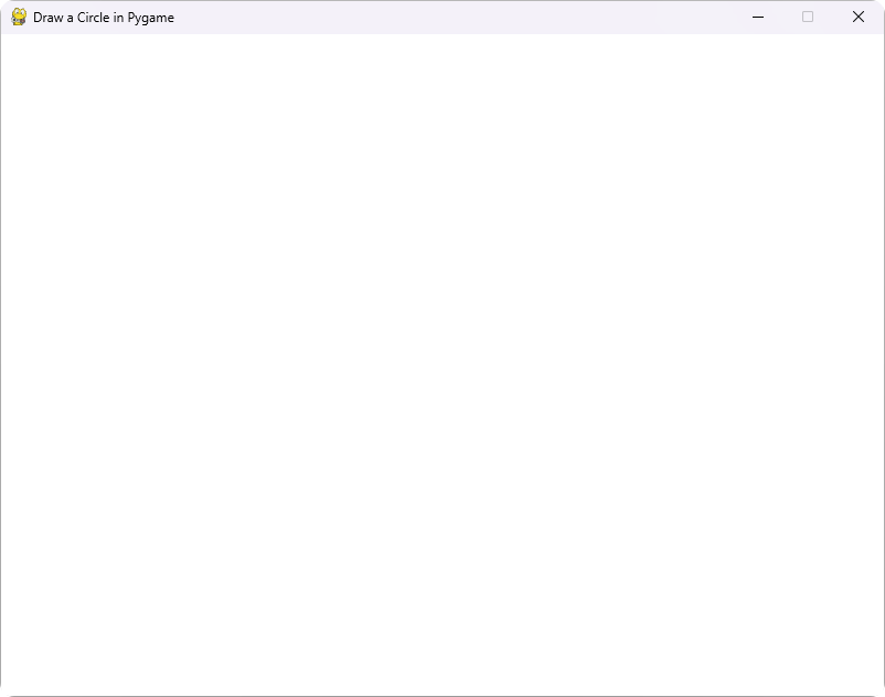 Pygame window with white background