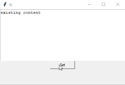 Tkinter Set Contenu de Tkinter Méthode de suppression et d’insertion de texte