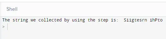 Rufen Sie die Zeichenfolge mit dem Step-Parameter in der Slicing-Methode ab