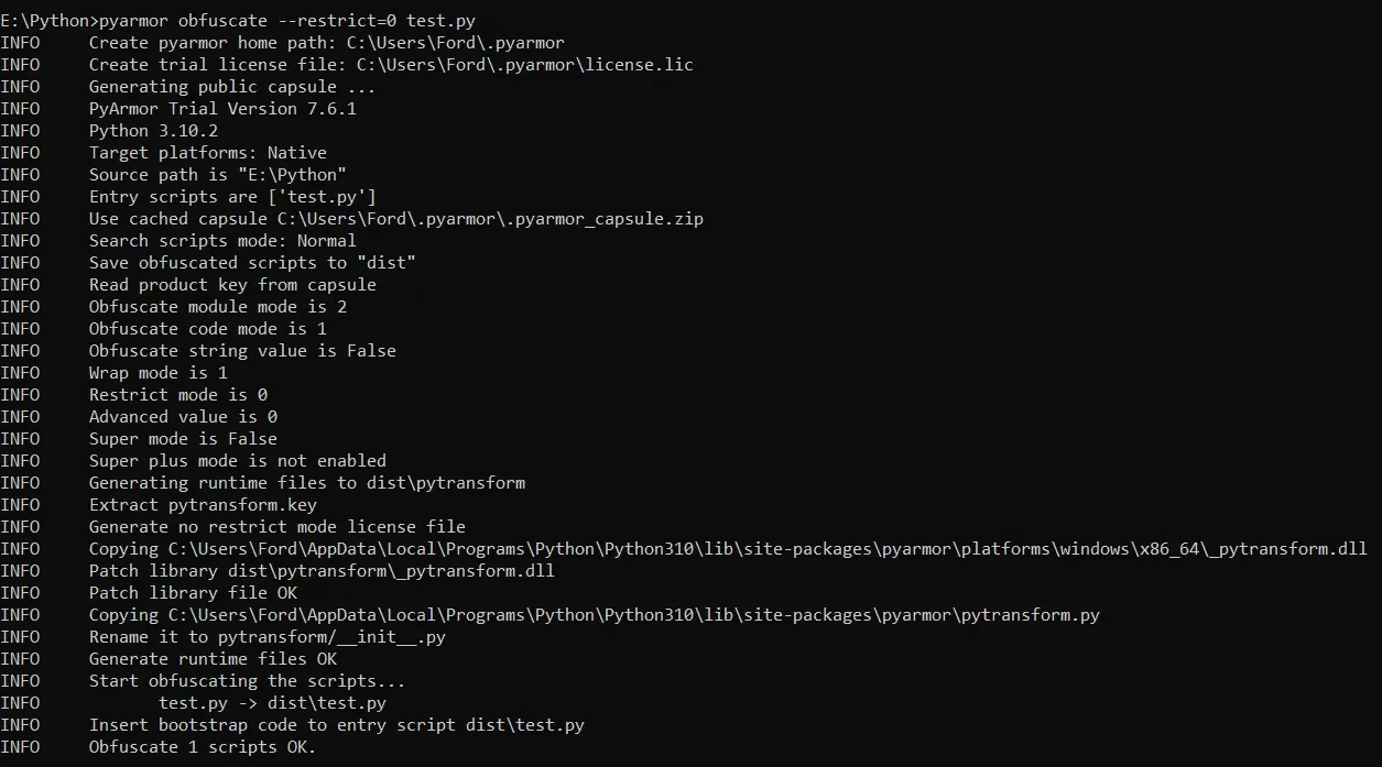pyarmor obfuscate