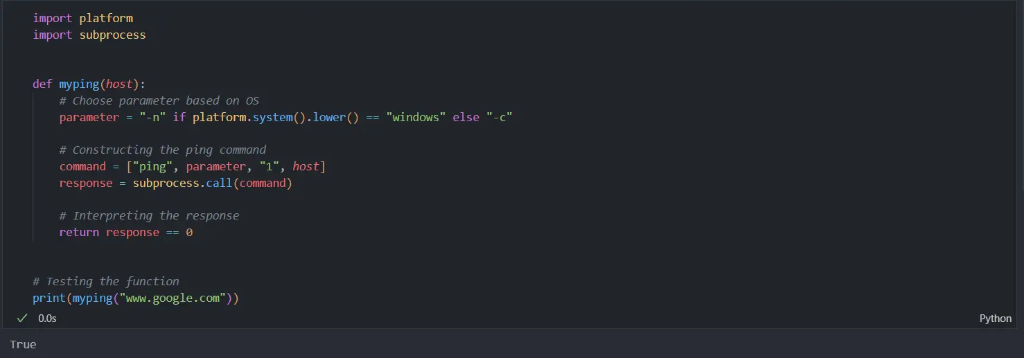 python ping - output 1