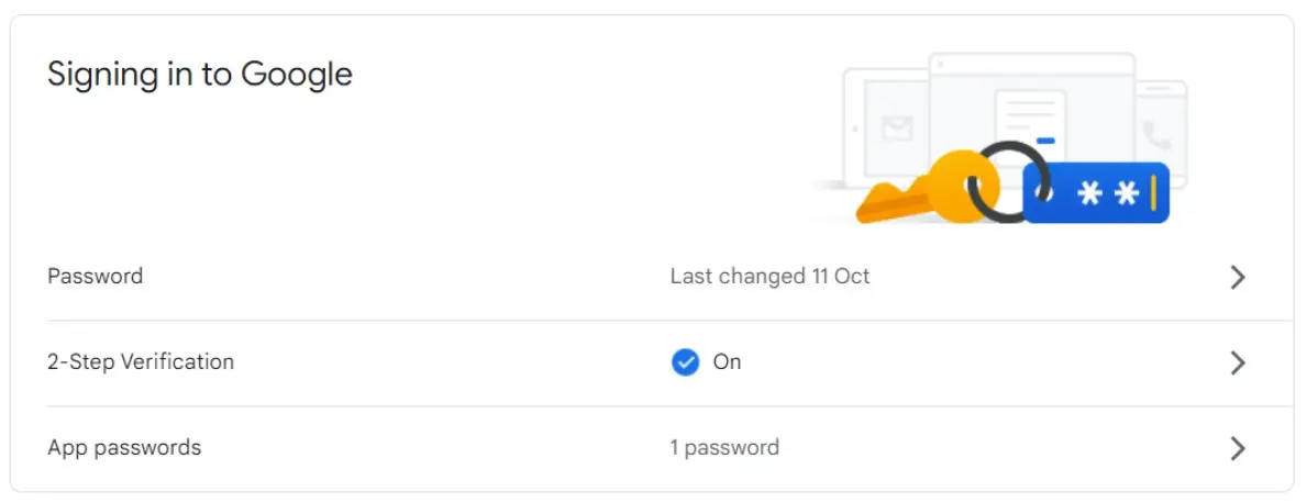 Google への署名