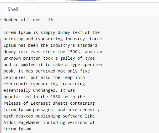 python 示例中的文本换行，不限制行数