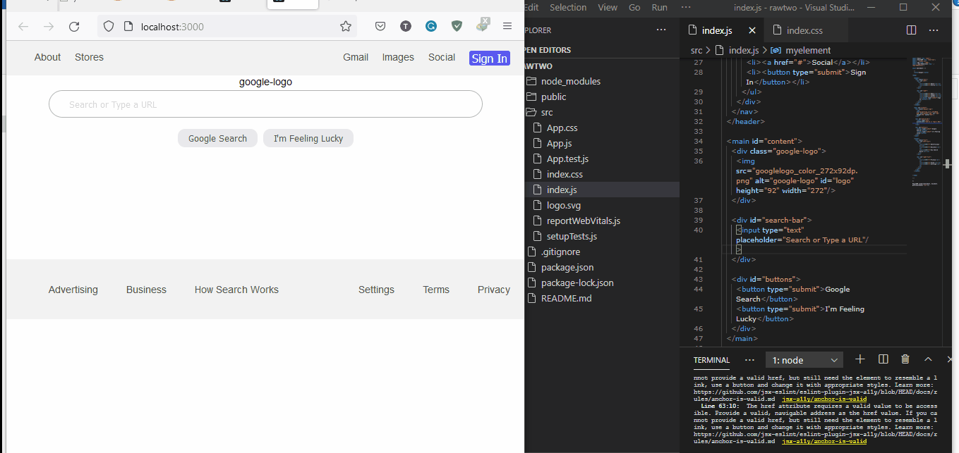 Usar el método incorporado ReactDOM.render()