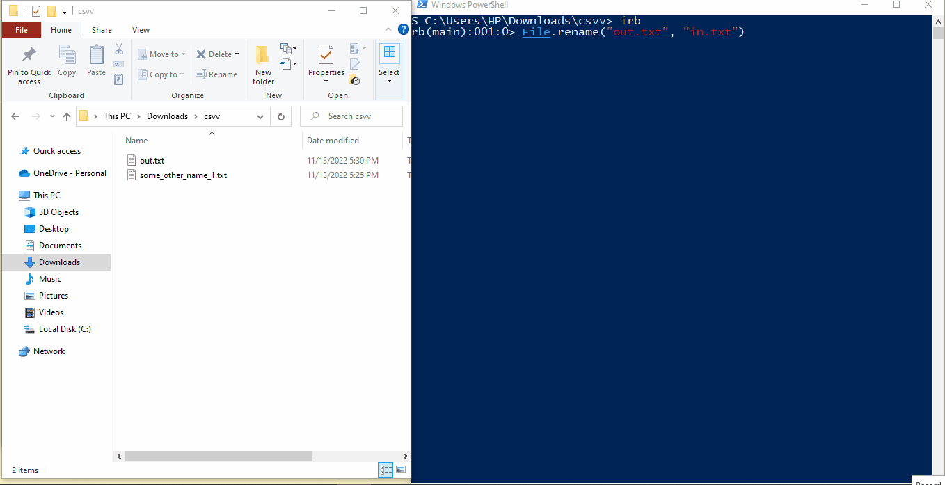 rename from file directory