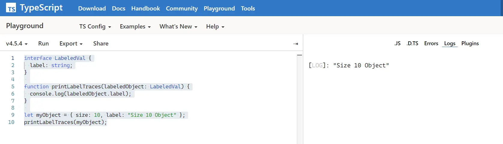 default interface output