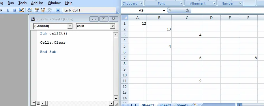 VBA のすべてのセルをクリア