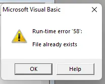Kopieren Sie die Datei in VBA mit Überschreiben als falsch
