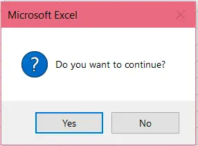 Example MsgBox