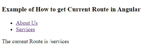 Angular Current Route