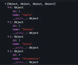 tableau d&rsquo;objets utilisant l&rsquo;interface en Angular