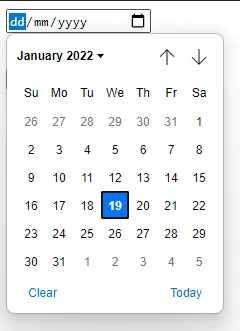 date picker opened without sending data