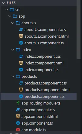 Folder Structure After Creating Components for Navbar