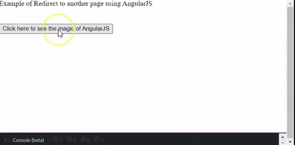 別のページにリダイレクトする angularjs