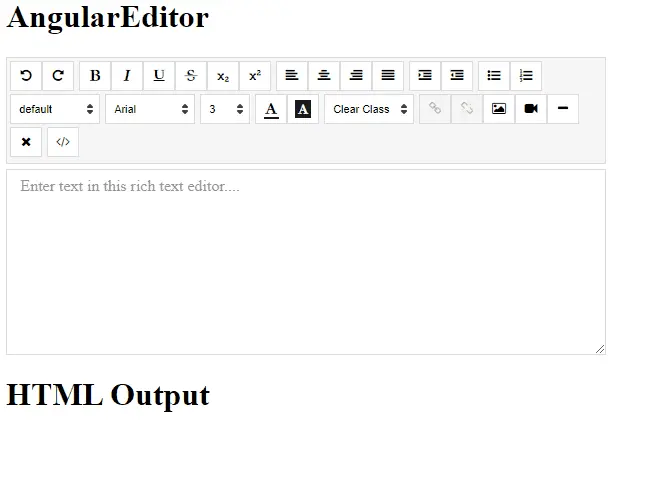 rich text editor in angular