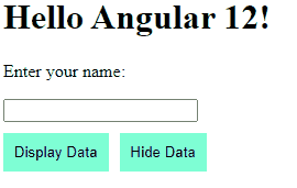Angular のあるボタンクリックでコンテンツを表示および非表示