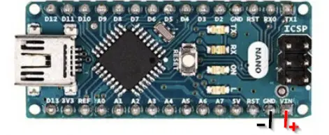 Placa Arduino Nano alimentada por bateria