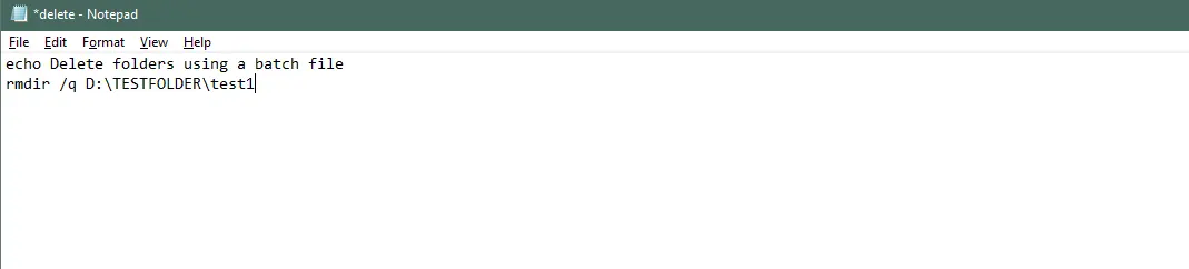 Delete a Folder Using a Batch File