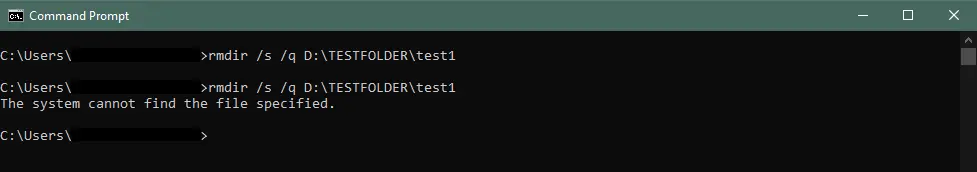 Delete Folders Using CMD
