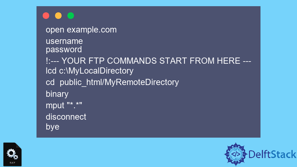 FTP mit Batch-Skript verbinden