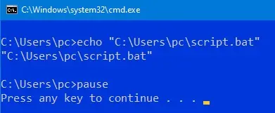 batch file location