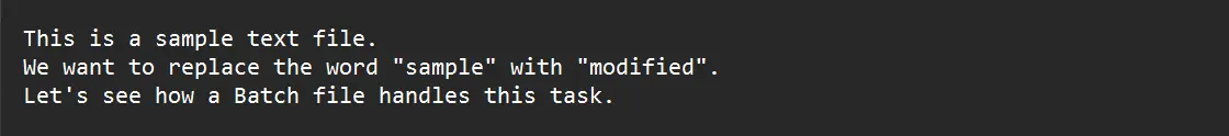 Batch File Replace String - Sample Text