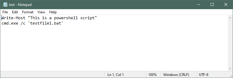 Run a BAT File From PowerShell Script Using CMD