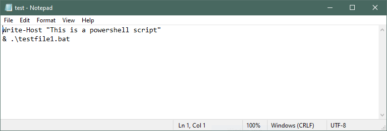 Run a BAT File From PowerShell Script