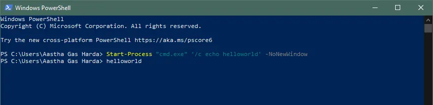 PowerShell から直接 CMD コマンドを実行する