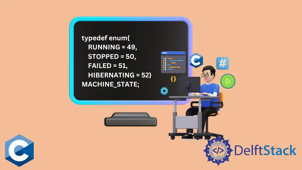 Usa l'enumerazione typedef in C