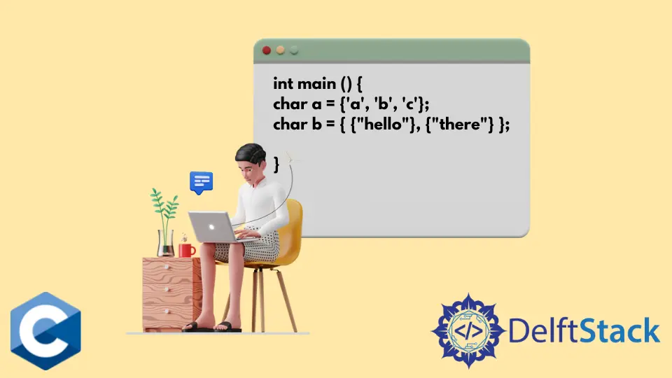 Inizializza l'array di caratteri in C